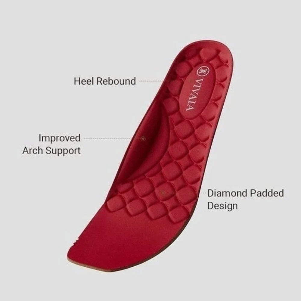 VIVAIA Lightweight Square-Toe V-Cut Flats Margot Walker RED EU/39.5 US/8.5